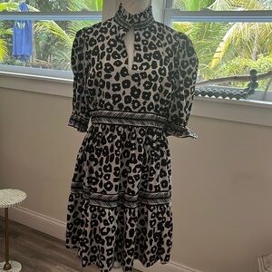 Gretchen Scott Designs Black and White Mini Dress